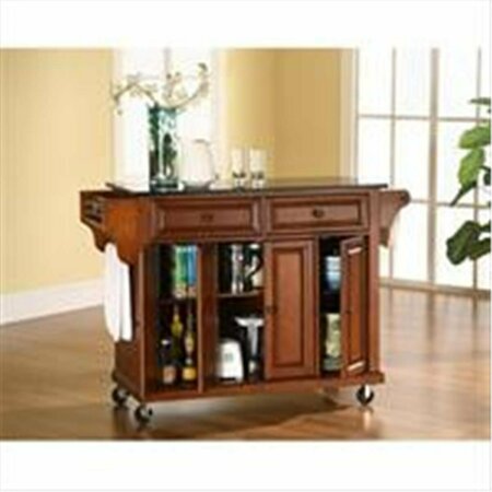 BETTERBEDS Crosley Furniture Solid Black Granite Top Kitchen Cart-Island in Classic Cherry Finish BE2613689
